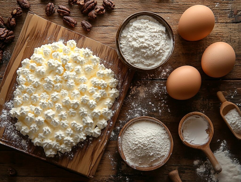  Ingredients for Cool Whip cookies on a rustic countertop