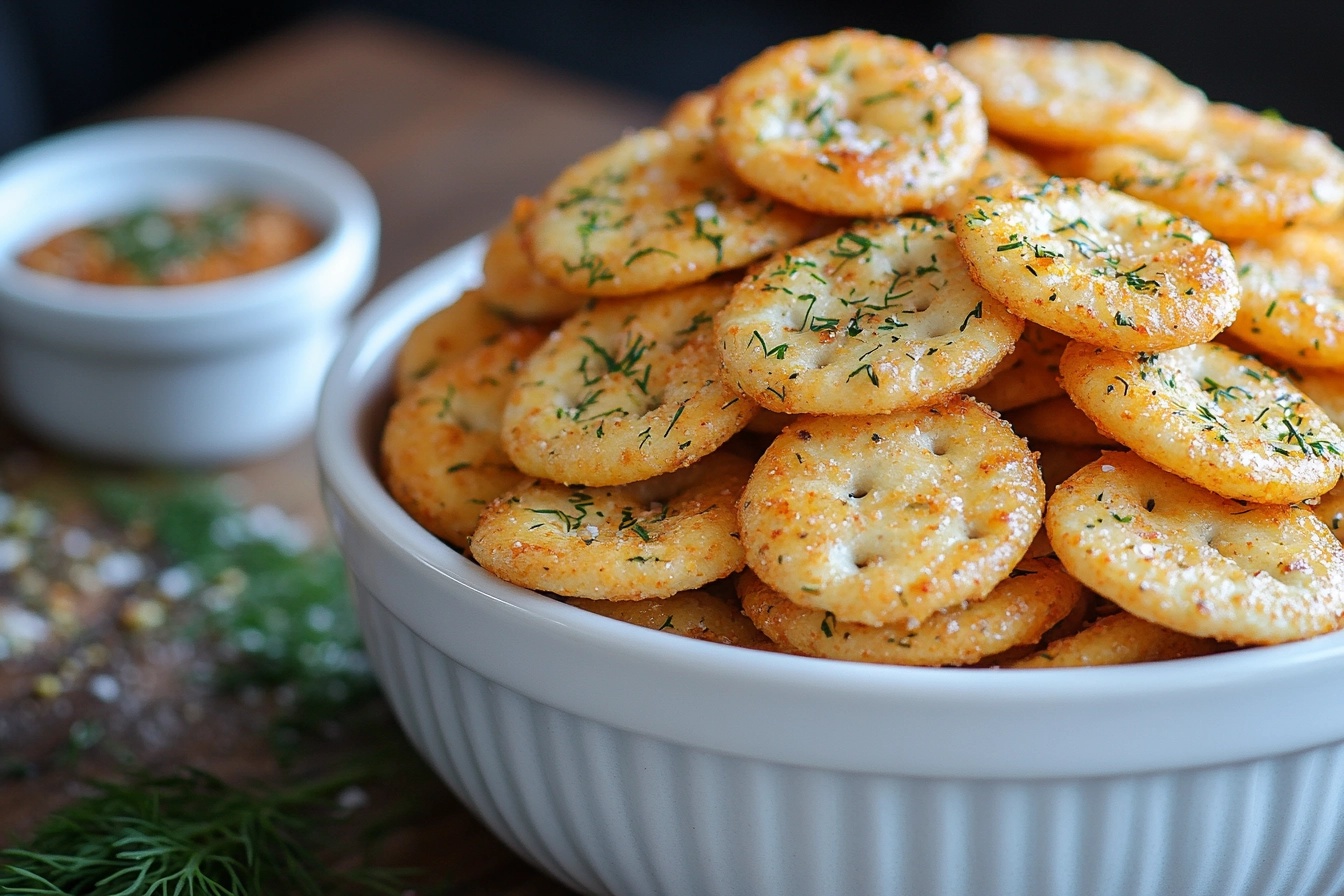 Oyster crackers with ranch dressing