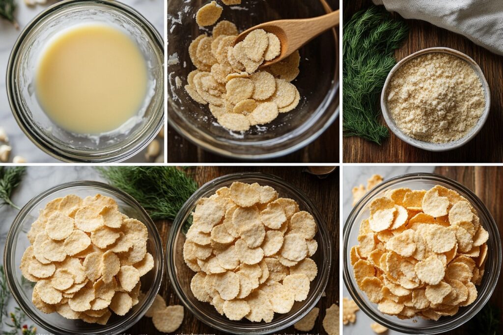 Ranch oyster crackers on a baking tray