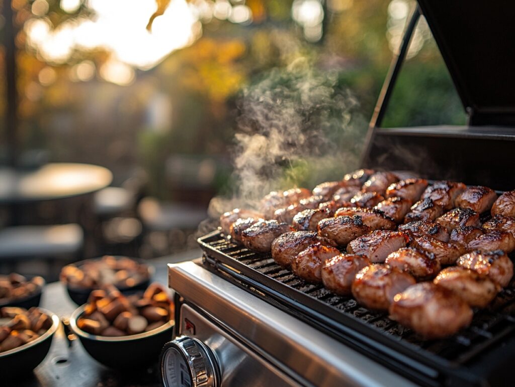  Smoked duck breast inside a pellet smoker