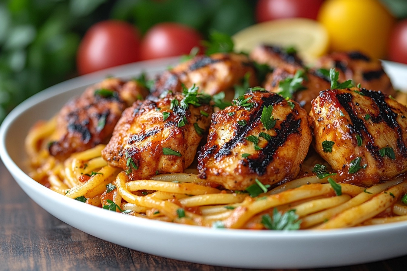 Jerk Chicken Pasta with Grilled Chicken and Creamy Sauce