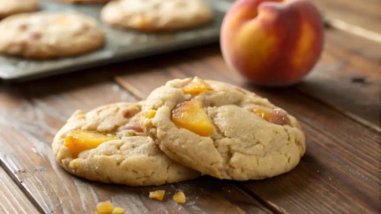 Close-up of an Irresistible Peach Cobbler Cookie