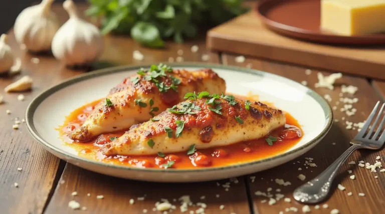 Marry Me Chicken plated with creamy sun-dried tomato sauce