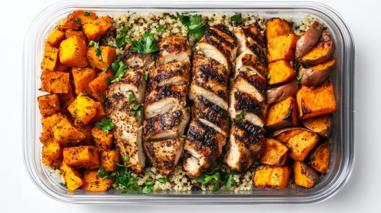 High protein meal with grilled chicken