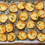 Crispy keto cottage cheese chips on parchment