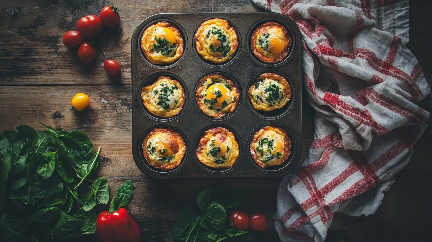 Mounjaro-friendly egg white breakfast muffins in muffin tin