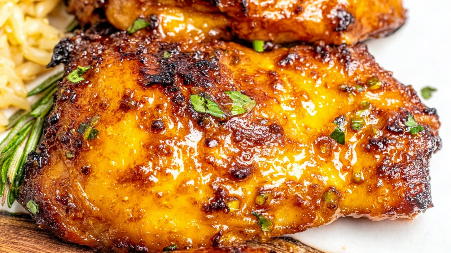 Crispy air fryer boneless skinless chicken thighs served with vegetables