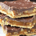 Graham Cracker Toffee Bars on a festive tray