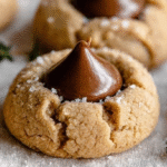 Soft & Chewy Peanut Butter Blossoms with melting chocolate centers