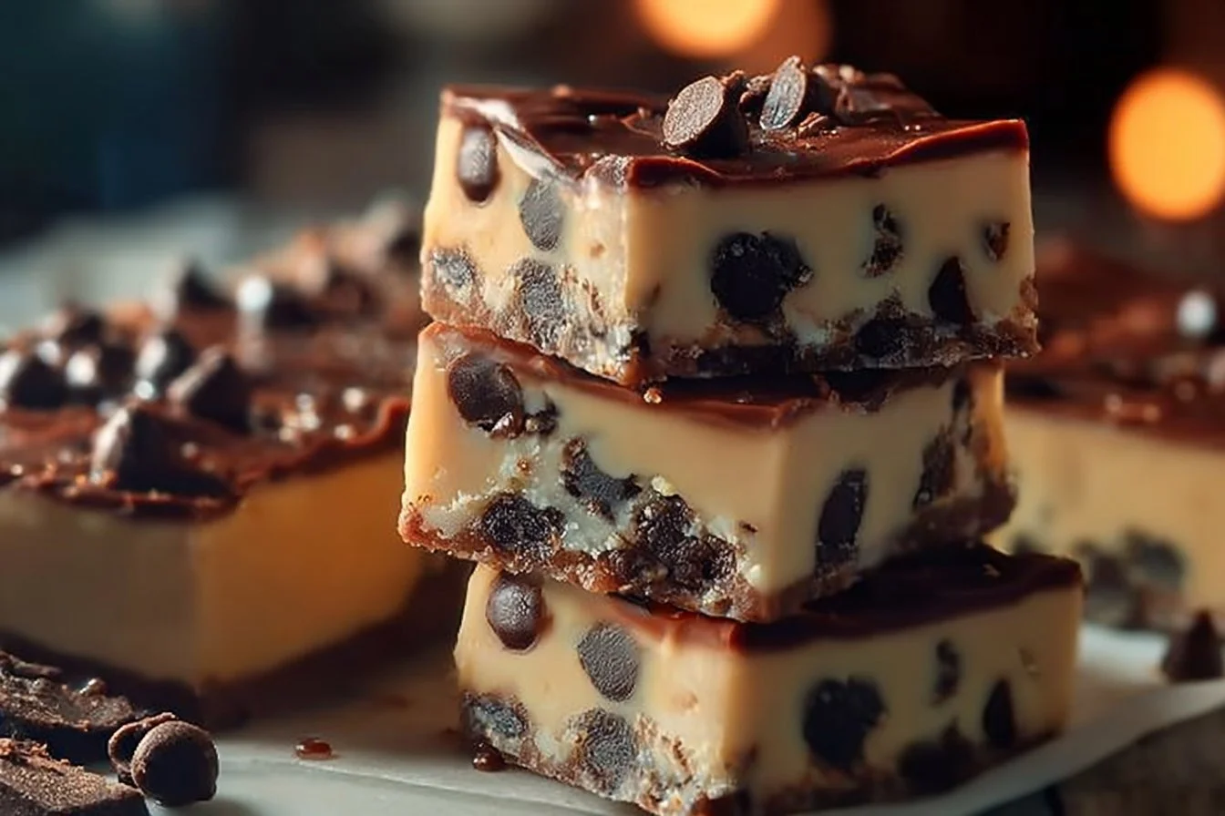 Decadent millionaires cheesecake bars stacked on a plate, ready to be served.