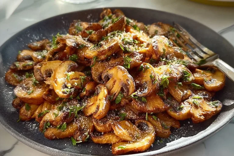 Air fryer mushrooms crispy and flavorful dish cooked in an air fryer