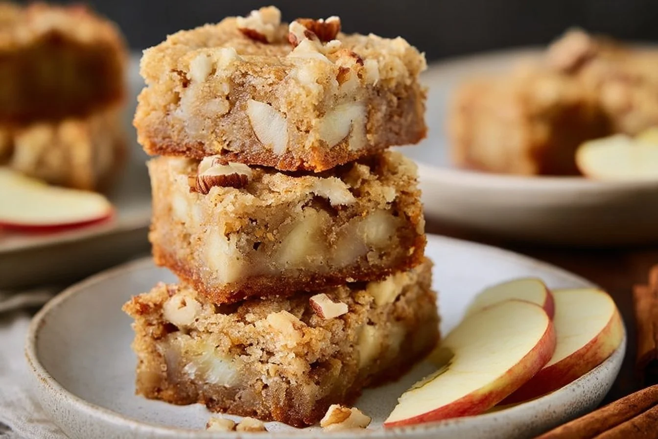 Delicious homemade Apple Brownies with chunks of fresh apples