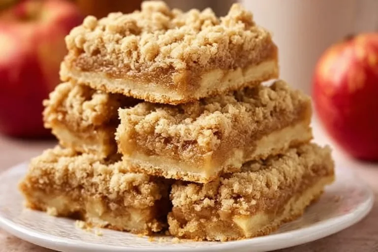 Delicious apple pie bars with a golden crust and spiced apple filling