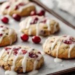 Delicious cranberry orange cookies on a festive plate for Christmas