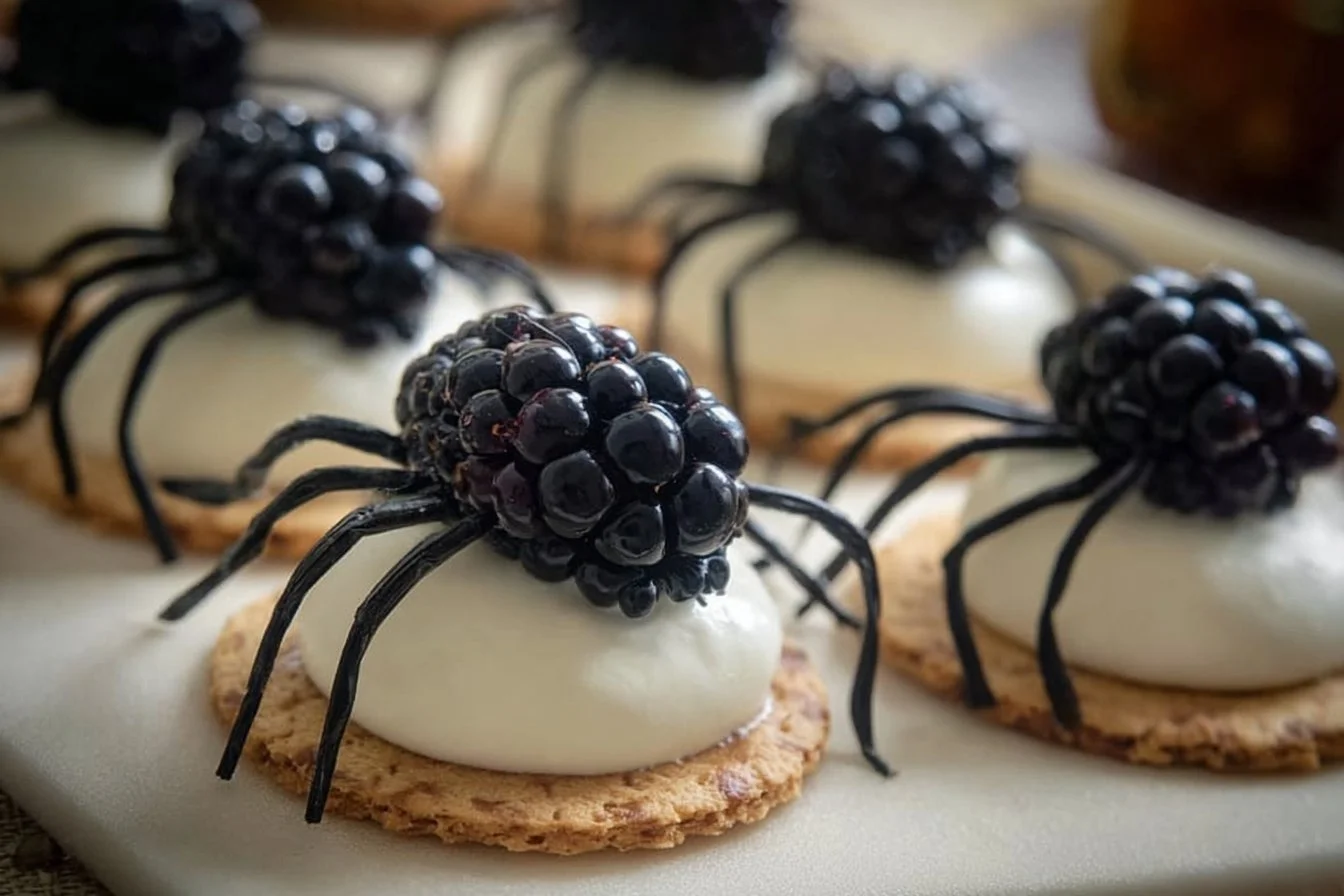 Blackberry spiders in their natural habitat, showcasing unique features.