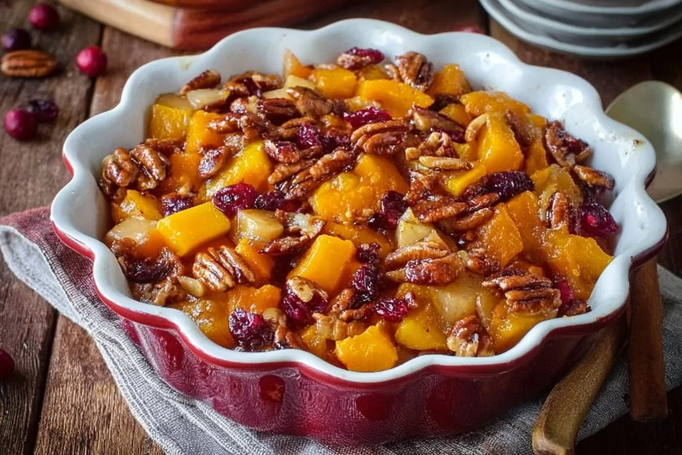 Delicious Butternut Squash Apple Bake fresh out of the oven.