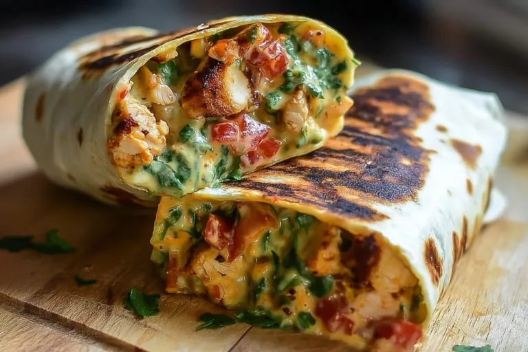 Chipotle Ranch Grilled Chicken Burrito filled with fresh ingredients and spices