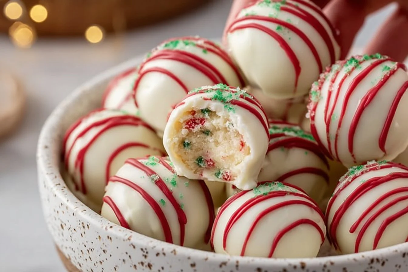 Delicious Christmas Tree Cake Truffles inspired by Little Debbie's Cakes