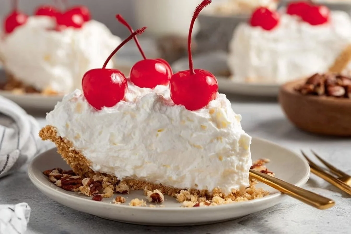 Delicious Cool Whip Million Dollar Pie served on a plate