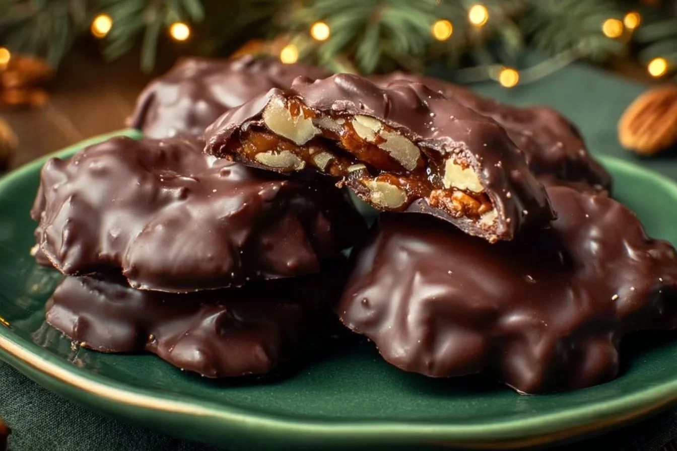 Easy homemade Christmas Pecan Turtles for festive holiday treats