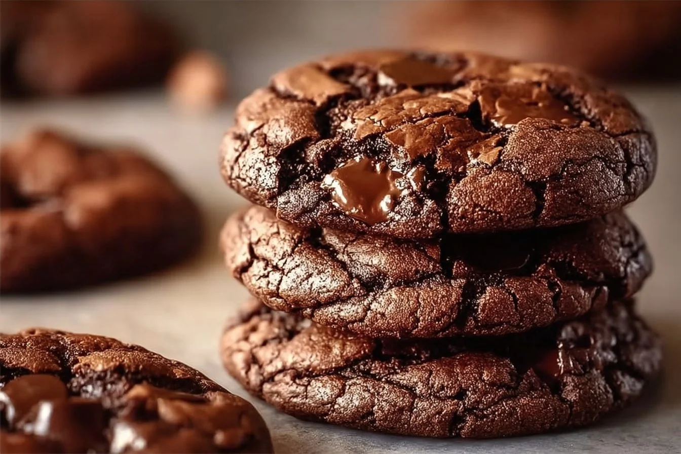 Delicious fudgy brownie cookies with a rich chocolate texture