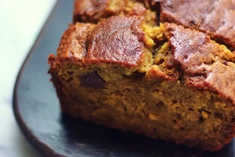 Healthy pumpkin banana bread made with paleo ingredients
