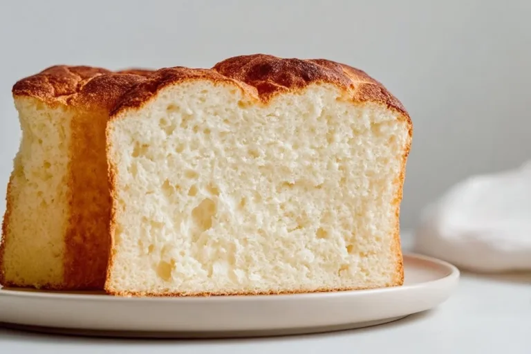 Sliced high-protein zero-carb bread on a wooden cutting board