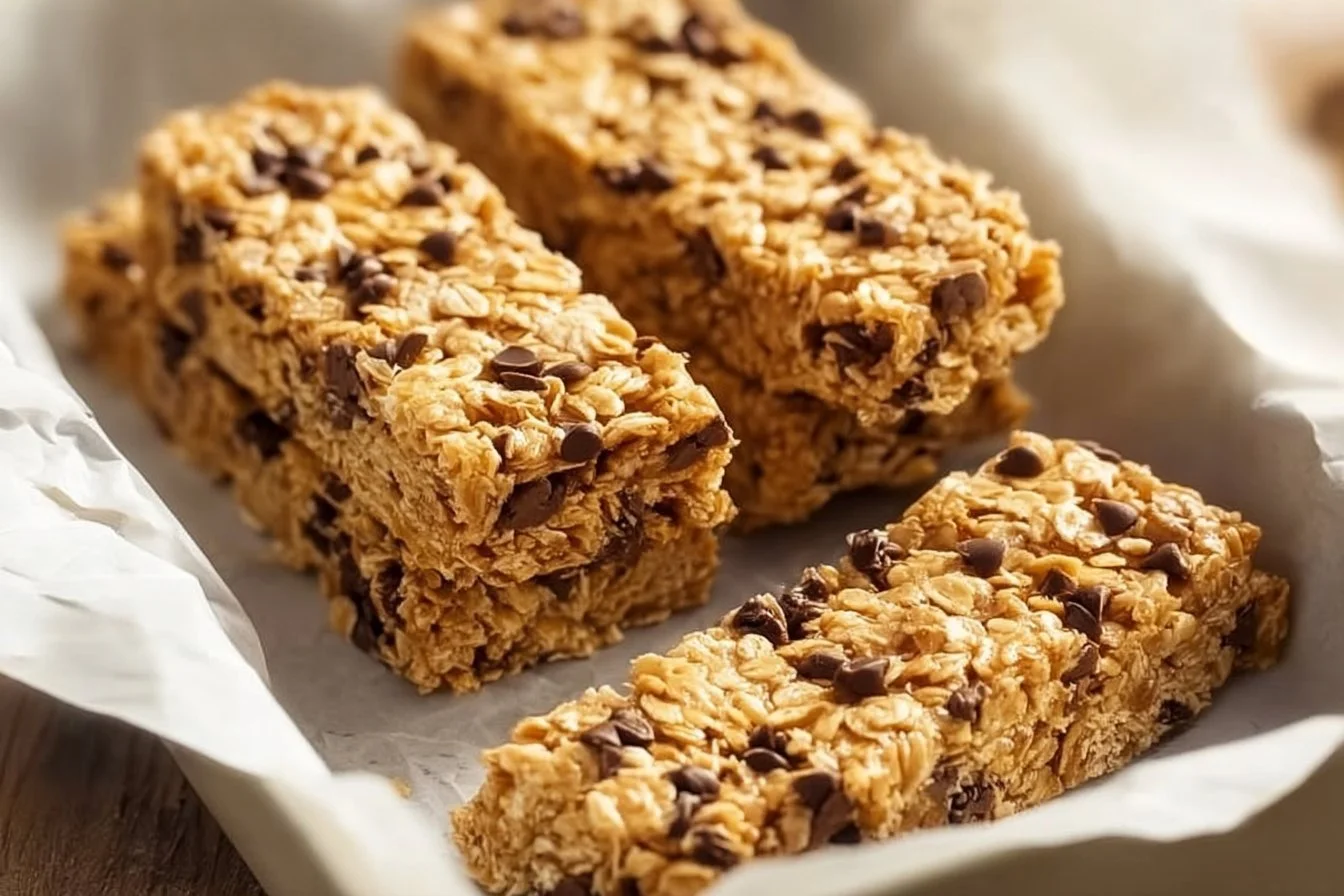 Delicious homemade granola bars displayed on a rustic kitchen table