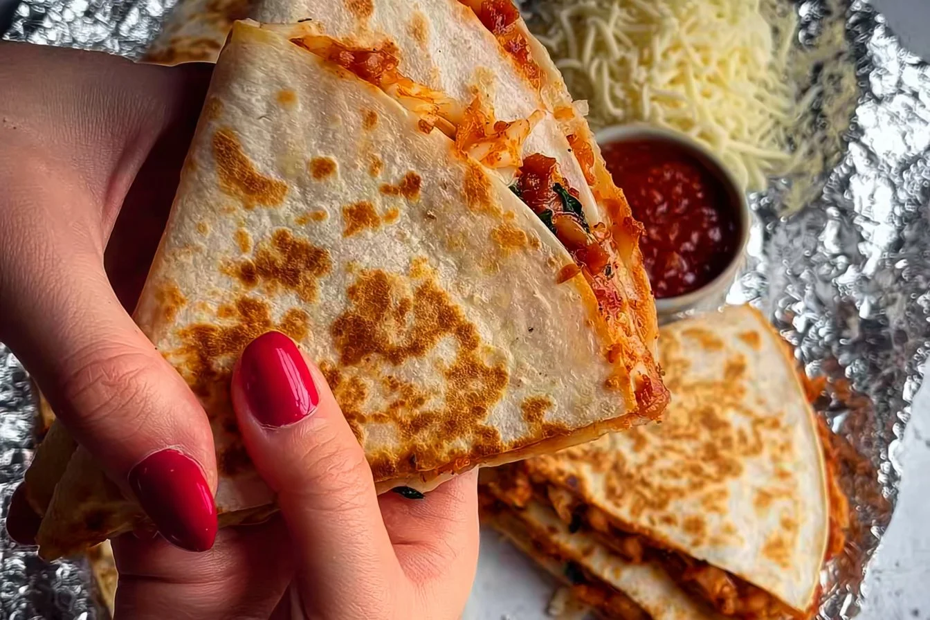 Delicious Italian Quesadillas filled with cheese and Italian flavors