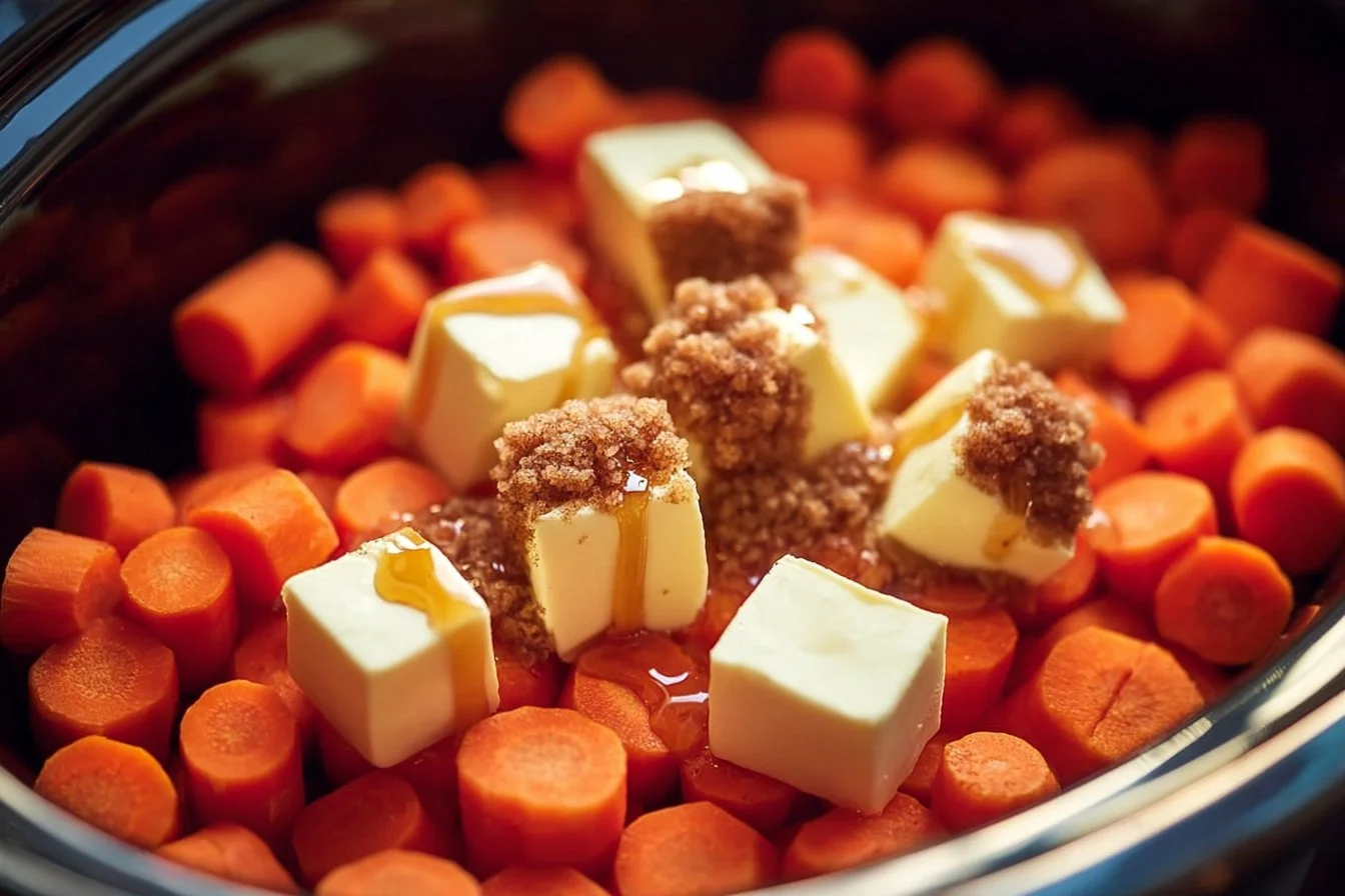 Maple glazed carrots arranged beautifully on a plate