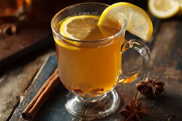Homemade Old Fashioned Hot Toddy served in a cozy setting
