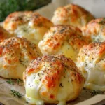 Pillsbury Biscuit Garlic Butter Cheese Bombs bursting with flavor and cheesy goodness.