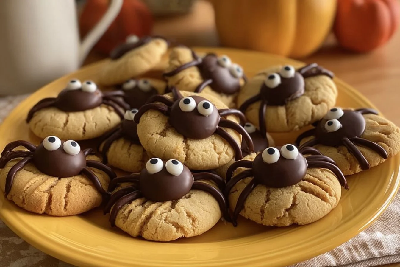 A spread of spooky Halloween food including themed snacks and desserts.
