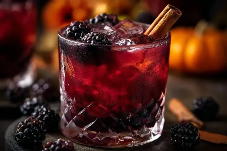 Poisoned Apple Cider Cocktail garnished with cinnamon and apple slice