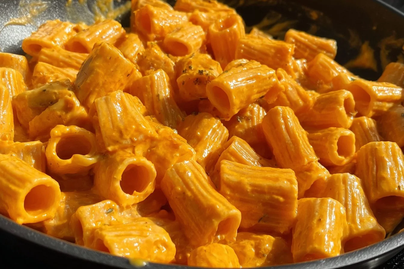 Delicious Pumpkin Mac and Cheese served in a bowl garnished with herbs