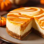 Delicious Pumpkin Swirl Cheesecake Recipe Card with rich pumpkin flavor and creamy texture