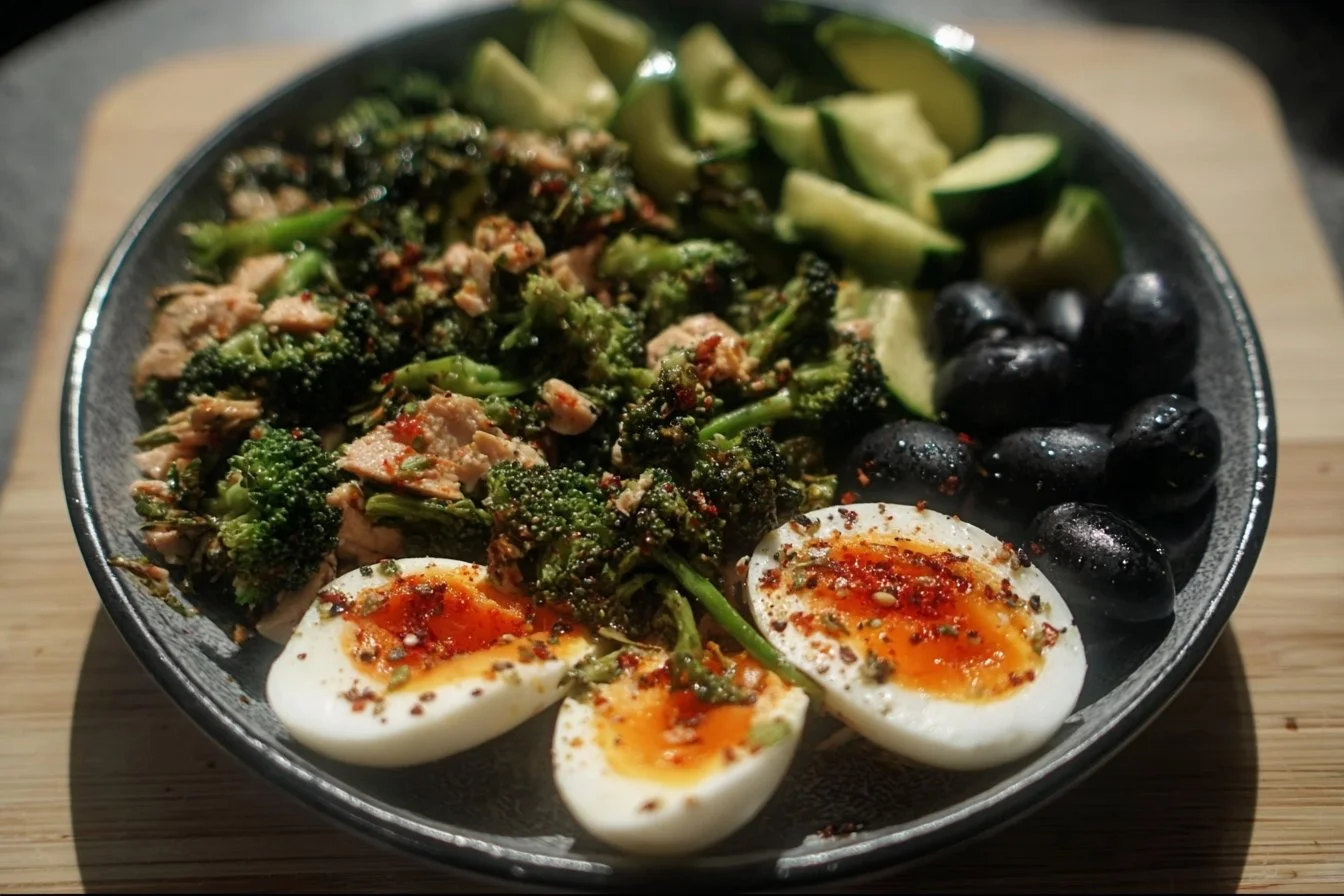 Delicious high protein Grinder Salad recipe with fresh ingredients