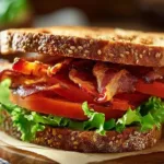 Delicious BLT sandwich with crispy bacon, lettuce, and tomato