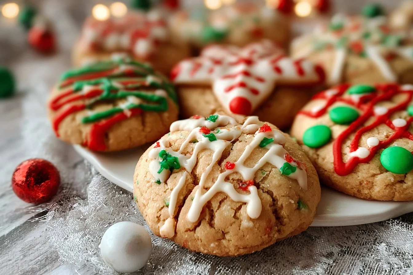 Delicious thick NYC Christmas cookies decorated for the holiday season.