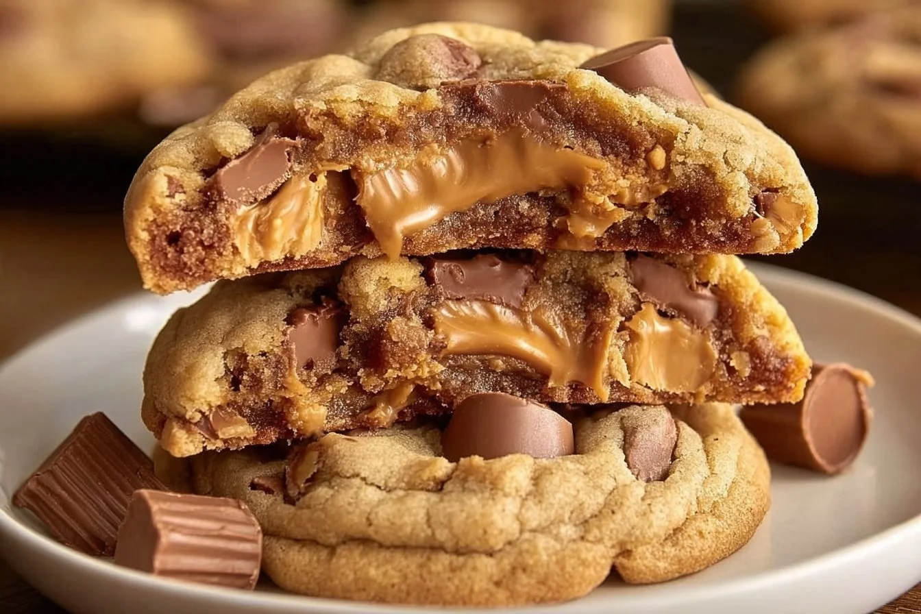 Triple Reese's Peanut Butter Cookies with rich chocolate and peanut butter flavor