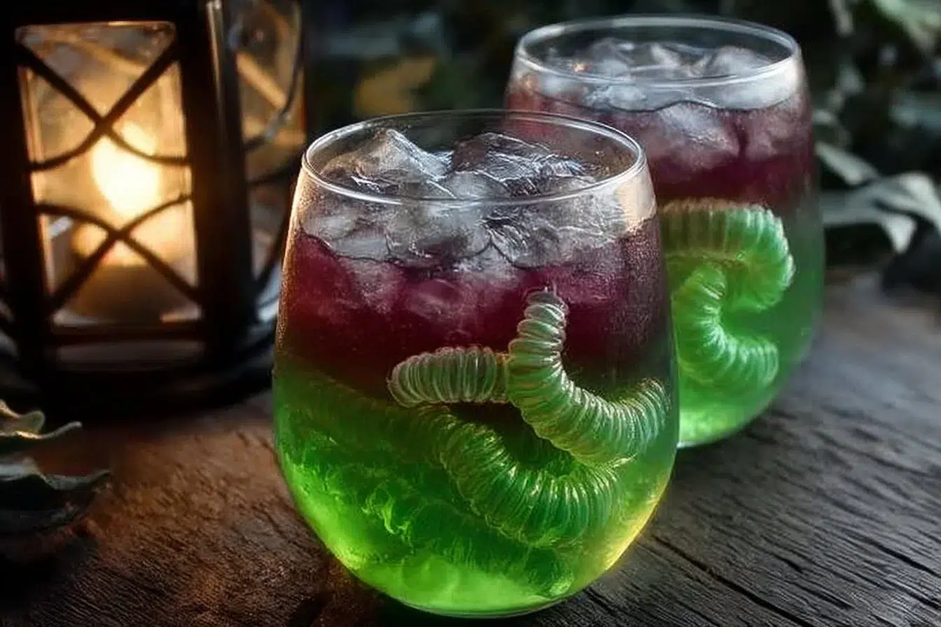 Witch's Potion Punch in a spooky cauldron, perfect for Halloween festivities.