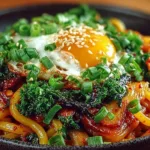 Delicious 15-Minute Kimchi Udon Stir Fry with colorful vegetables and noodles