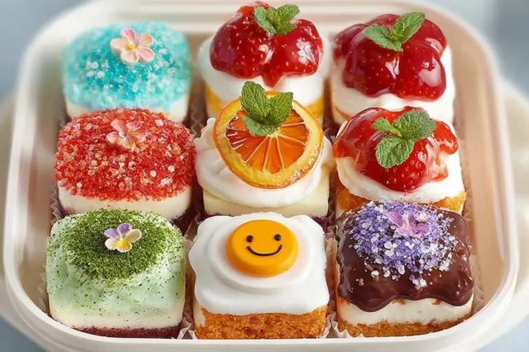 Cute and colorful Bento Cake displayed on a festive table for a celebration.