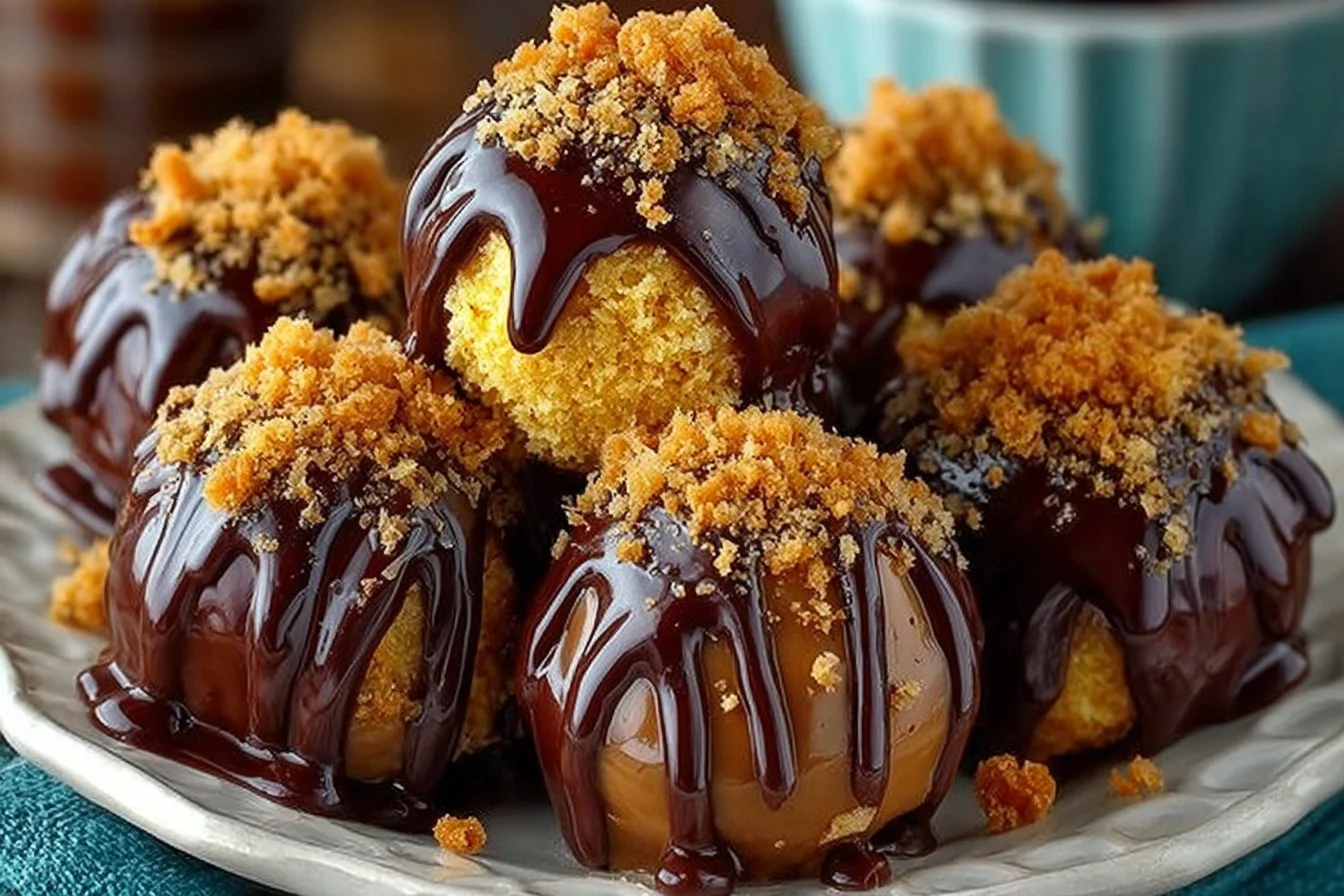 Delicious homemade Butterfinger Balls dessert treats