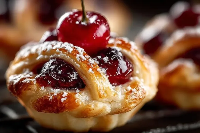 Delicious cherry pie bites served on a plate, perfect for dessert lovers.