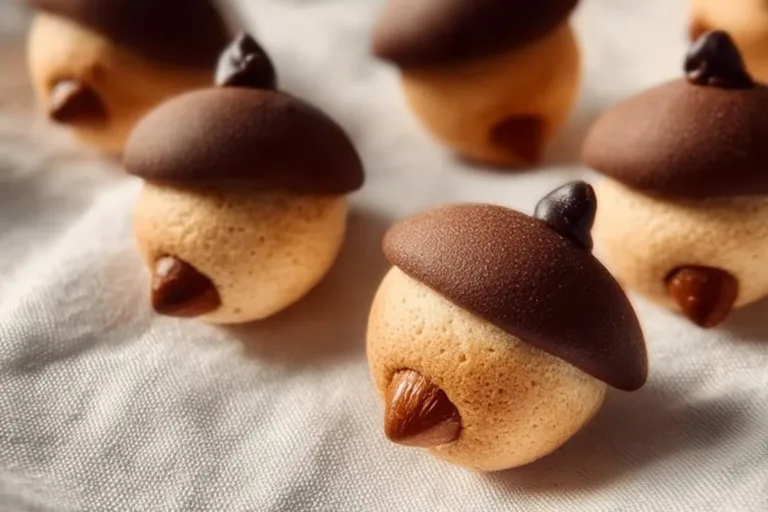 Chocolate acorns - delicious treats made with chocolate and nut toppings.
