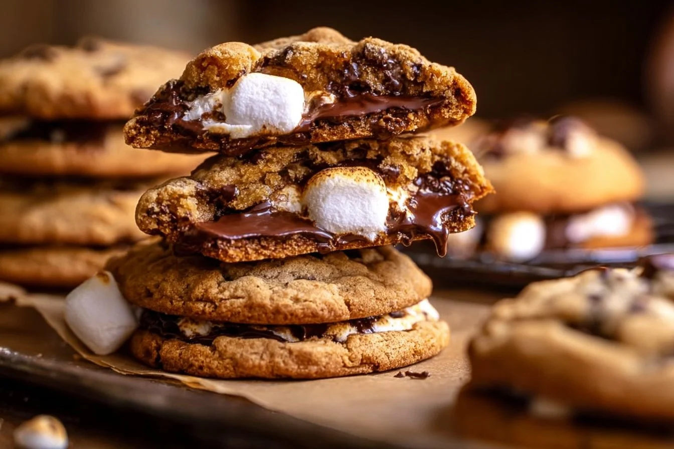 Delicious chocolate chip cheesecake cookies, soft and creamy dessert treat