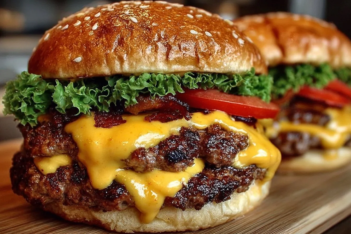 Juicy classic smash burgers with a homemade secret sauce on a rustic bun