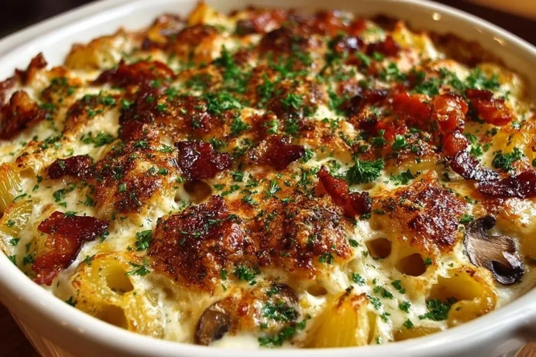 Delicious Crazy Good Casserole served hot in a dish.