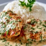 Creamy ranch chicken dish served with vegetables